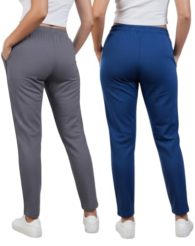 Image of Women Cotton Regular Fit Track Pants (Pack of 2)
