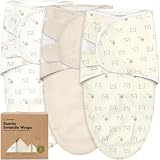 KeaBabies 3-Pack Baby Swaddle Sleep Sacks - Organic Swaddles for Newborns, Infant 0-3 Months, Baby Girls, Boys, Soft & Snug Newborn Sleep Sack, Nursery Swaddling Blankets (Bumble Bear, OS)