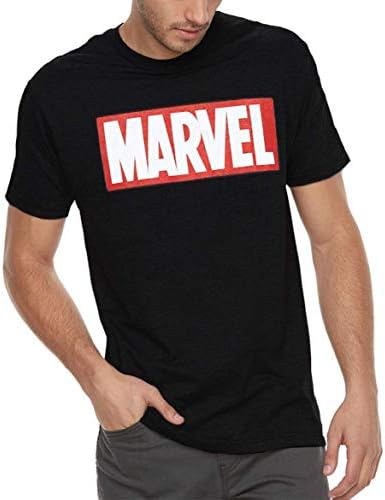 Marvel Men's Comics Simple Classic Logo T-Shirt, Black, Medium