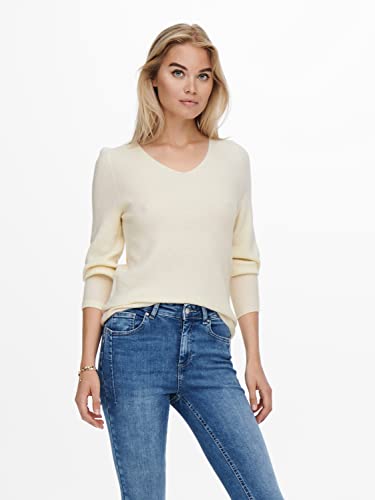 ONLY Damen Onlatia L/S V-hals sweater Knt Noos Pullover, Whitecap Gray, XS EU – Ansicht 2