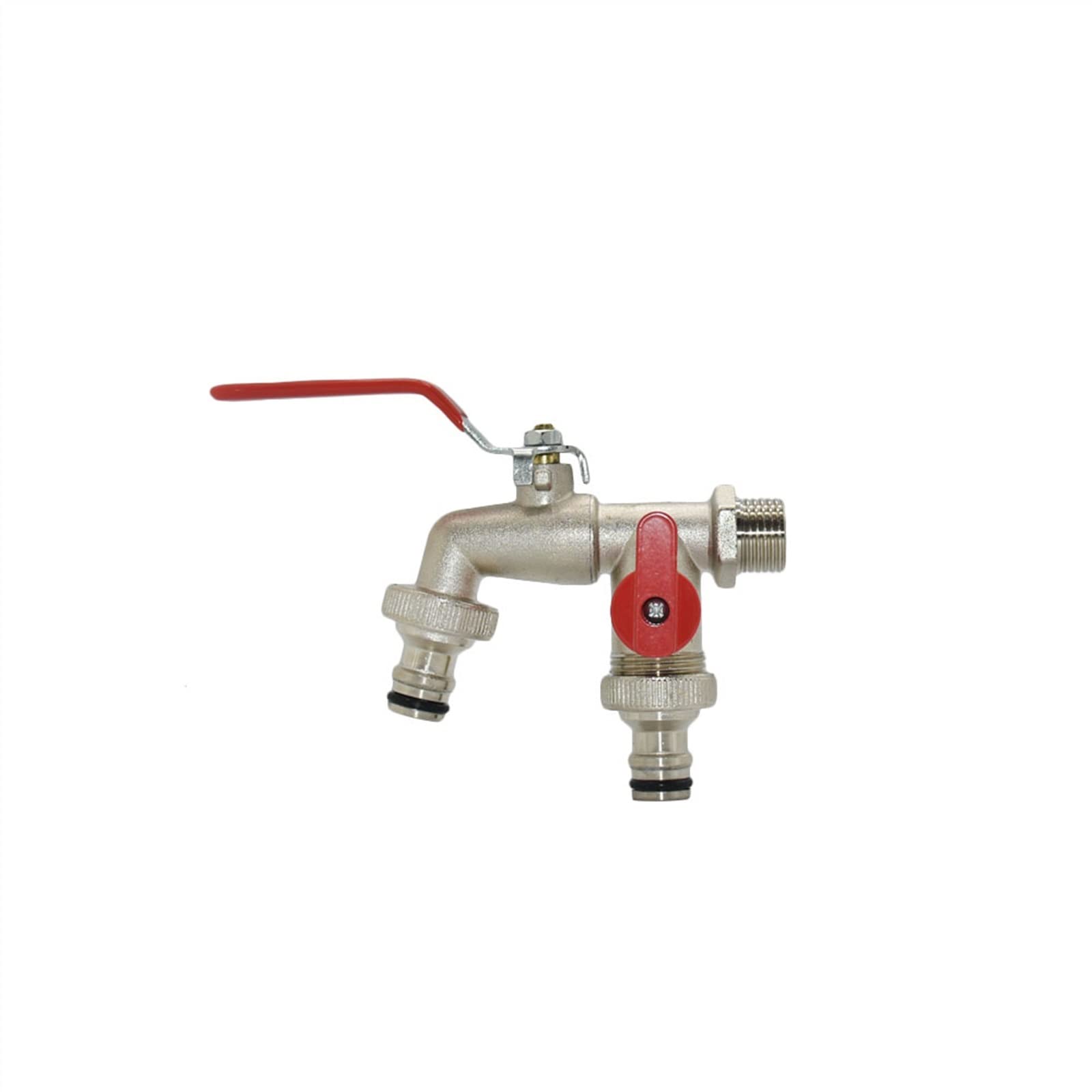 Adapter zbiornika gwint męski 2-drożne złącza do kranu ogrodowego rozdzielacz węża kran zawór system nawadniania armatura 1 szt. (kolor: K)