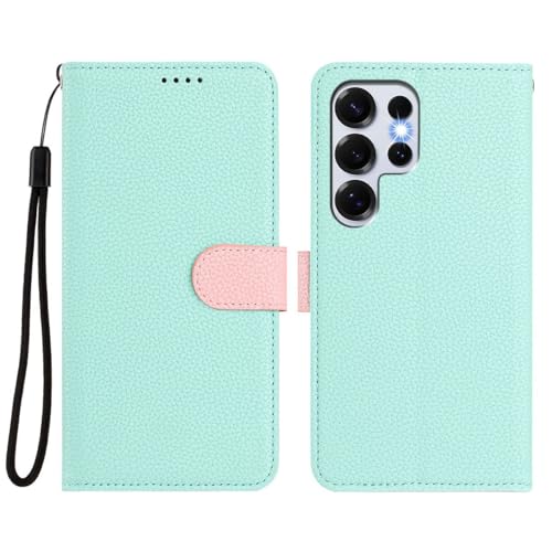 Samsung Galaxy S25 FE(�J���[:�~���g)�p�̃W�F�l���b�N�݊� ���O���\�ȃO���C�����U�[�E�H���b�g���C�t���b�v�o�b�N�P�[�X