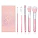 Produktbild 5 PCs-Premium-Make-up-Bürsten-Satz-Synthetic-Stiftung & Lidschatten & Blending & Concealer Pinsel- Wichtige Tools für Einsteiger & Starter- Beste erschwingliche Make-up Pinsel (Pink Reise-Kosmetiktasc