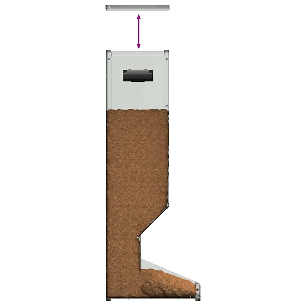vidaXL Comedero para Ciervos Plateado 28 x 30 x 80 cm, Comedero Exterior para jardín y terraza, Accesorio Moderno en Acero para atraer Animales y Ciervos