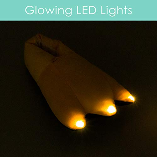 Silver Lilly LED Light Up Duck Feet Slippers - Novelty Animal Costume House Shoes w/Comfort Foam (L) Yellow