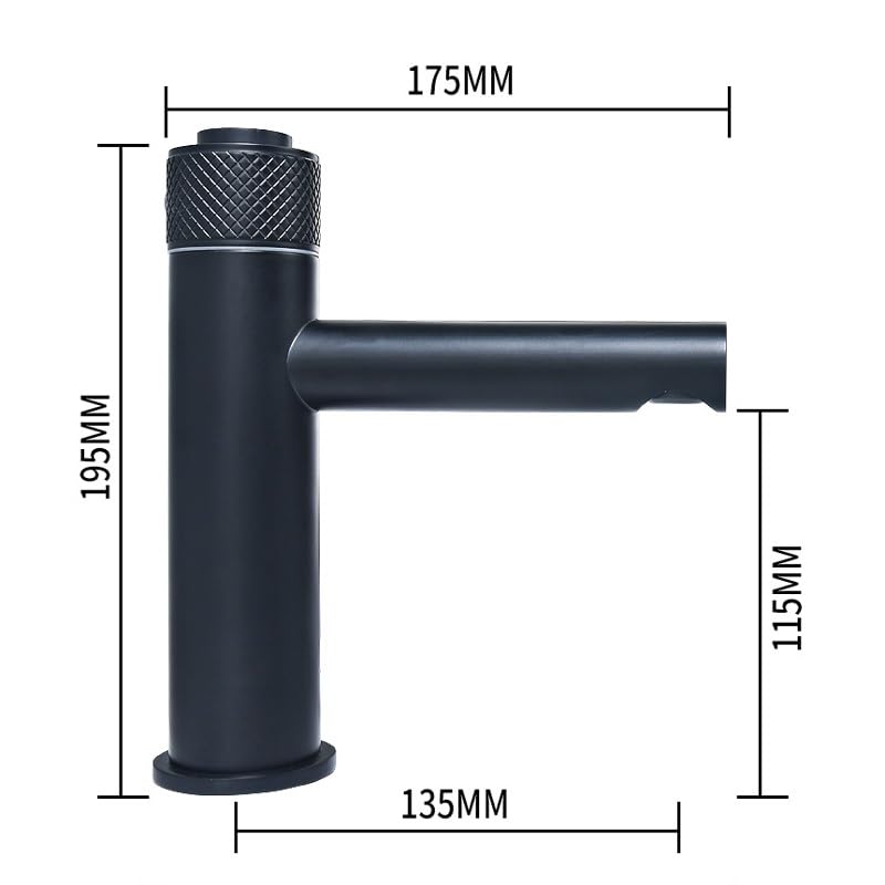 Mitigeur lavabo rétro robinet noir doré eau chaude froide cuivre - 6