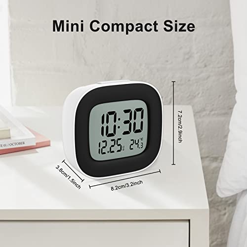 Image of Alarm Clock, Bedside Alarm Clocks Battery Operated - Digital Clock with Temperature Display, Snooze Function and Backlight for Travel, Bedroom