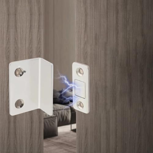 EasyByMall Pestillo magnético para puerta de armario, cierre de puerta invisible ultrafino de 1,5 mm, tope de acero sin perforaciones para cajones y armarios