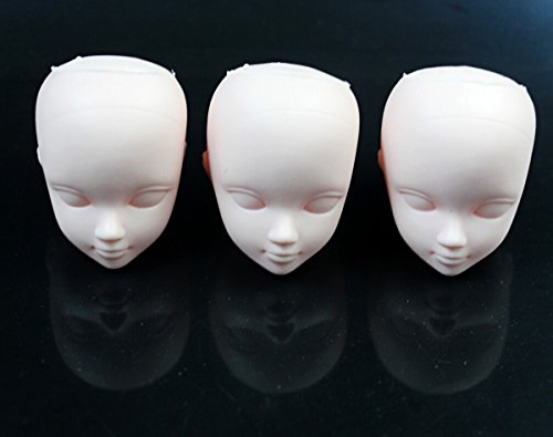 CHENGYIDA 3-Pack Mini Cosmetology Mannequin Heads,Doll Head Parts Repair,Practice Makeup,1/6 Bjd Female Doll Figure Option Head - Thumbnail 2