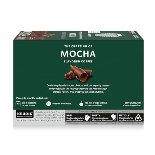 Starbucks K-Cup Coffee Pods, Flavored Hot or Iced Coffee, Mocha, 10 Keurig Pods