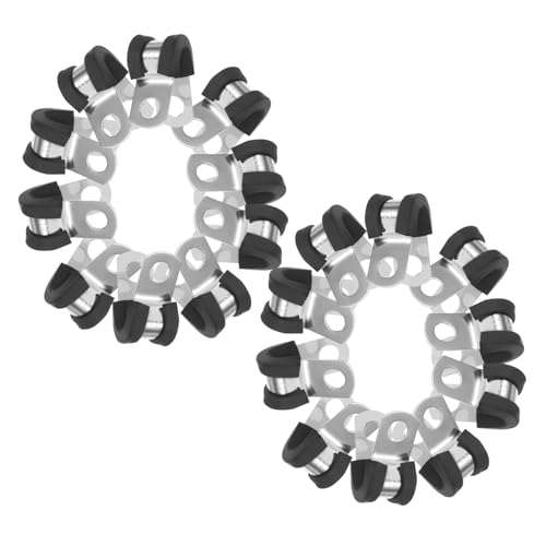 MUCKLILY 20pcs Tube Clamps Tube Fixing Clamps Stainless Steel Repair Clamp Hose Clamp Glue