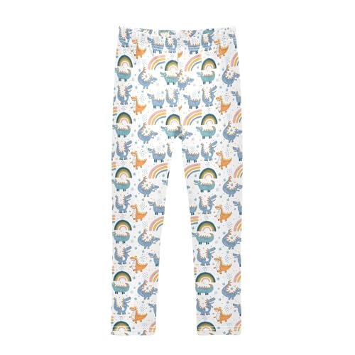 senya Girls Printed Leggings Yoga Pants Cute Dinosaur Clouds Pattern for Kids in 4t to 10 Years, 4T