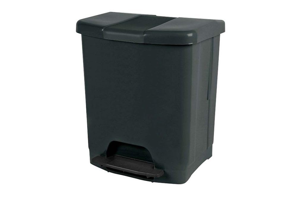 Poubelle noire à pédale de 25 litres pour gestion des déchets maison