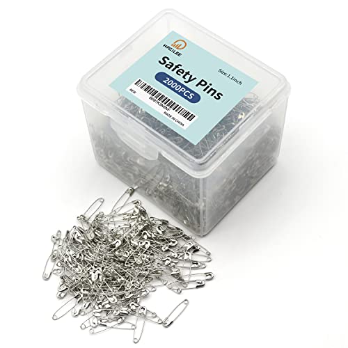 image for vrupin 2000Pcs Assorted Safety Pins - 1.1 Inch Rust-Resistant Steel Wi