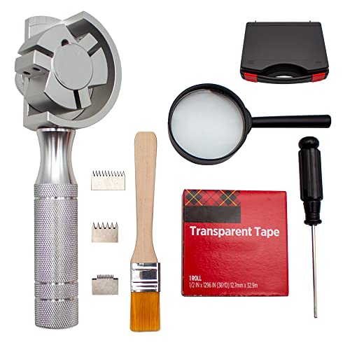 Image of 3 in 1 Rotating Cross Hatch Adhesion Tester Cross-cut Adhesion Tester Kits Paint Film Scriber with 1mm /2mm /3mm Blades