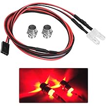 RC LED Light, 2PCS 5mm RC Taillight Headlights RC Accessory Headlamps for 110 Model Drift RC Car Truck Crawler Vehicle No. 12 red Light