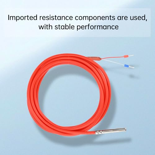 Aideepen PT1000 Temperatursensor, 2 Stuck 3 Meter Silikon-Leitung Kabel Digitaler Wasserdicht Temperaturfühler mit Edelstahlsonde, Temperaturmessbereich -50℃~180℃