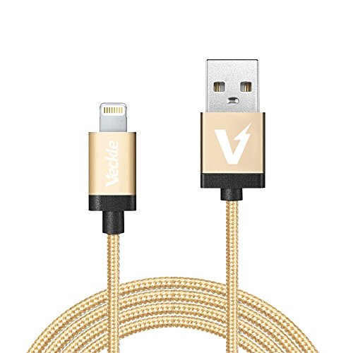[Apple MFi Certified] iOrange-E™ 6.6ft (2M) [Tangle-Free] Lightning Cable, 8-Pin Lightning USB Charge & Data Sync Braided Cable with Aluminum Shell Connectors for iPhone 6/6 Plus/5S/5C/5, iPad Air, iPad 4th Generation, iPad Mini, iPad Mini with Retina Display, iPod Touch 5th Generation and iPod Nano 7th Generation ,Full Golden