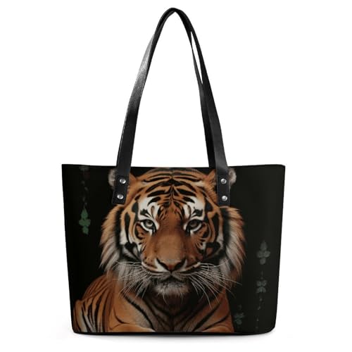 Sac à main en cuir exquis à motif tigre et litchi chic pour femme