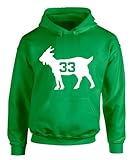 Tenacious Tops Boston Larry Bird Goat Logo Hooded Sweatshirt Hoodie ADULT MEDIUM