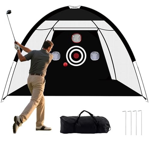 TTCBSPORTS Golf Practice Net 10x7ft for Garden Golf Hitting Net for Backyard Driving Chipping Nets and Mat Indoor/Outdoor - GolfNet Simulator for Home Gift for Men/Dad (Net Only)