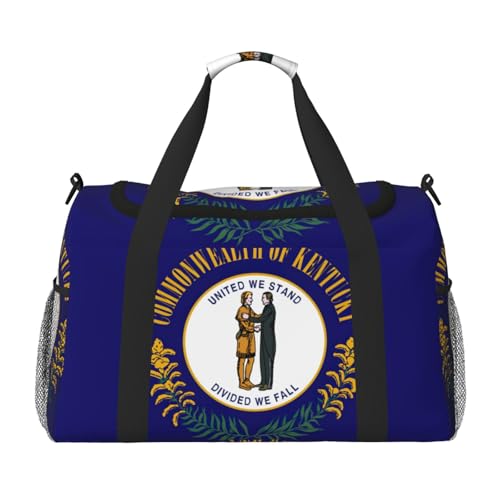 Kentucky State Flag Print Everyday Use Travel Duffle Bag Large Capacity Travel Bag Stylish Functional Bag