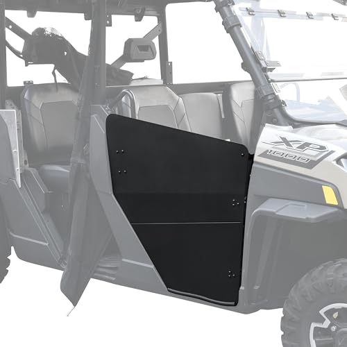 POKIAUTO Aluminum Half Doors Inserts for Polaris Ranger 1000/Ranger XP 1000/Crew 2018+ Accessories Front Combined Lower Door Panels Kit with Adjustable Latch for Polaris Ranger 2PCS