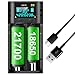 18650 Battery Charger,LCD Display Charger for 3.7V Li-ion Battery 18650,26650,21700,18500,18350,16650 1.2V LiFePO4 Ni-MH Ni-Cd A AA AAA Rechargeable Batteries(Battery not Included)