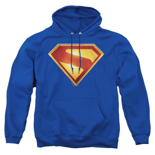 Popfunk Superman Supergirl New Logo Color Adult Pull-Over Hoodie Royal X-Large