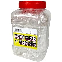 Oil Burner Bubble Glass Pipe 4 Inch Clear Fancy Design 90 Pieces Jar