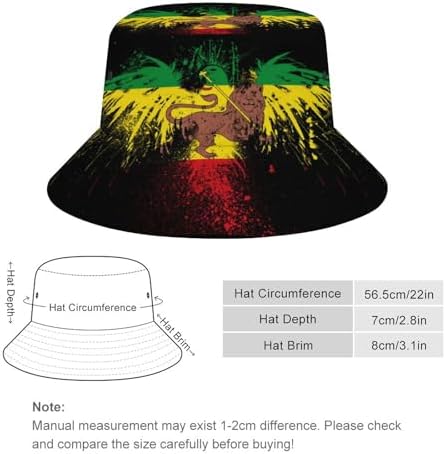 Chapeau Bob Rétro Avec Drapeau De La Jamaïque - Unisexe, Tissu Polyester, Pour Pêche, Plage, Style Décontracté