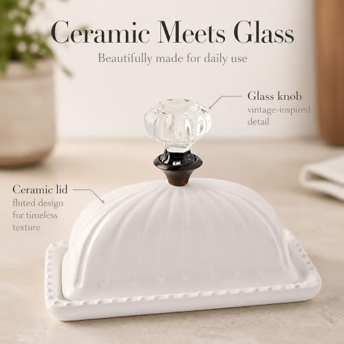 Image of Mud Pie Door Knob Butter Dish