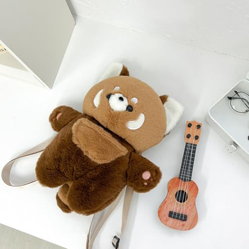Plush Panda Shoulder Bag Lovely Cartoon Bear Backpack Dating Bag Soft Crossbody Bag Simple Messengers Bag for Daily3