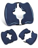 HOMCA Cuscino Antidecubito Pieghevole e Regolabile, Cuscino per Coccige in Memory Foam per Persone Costrette A Letto e Lunghi Periodi Seduti (Blu)