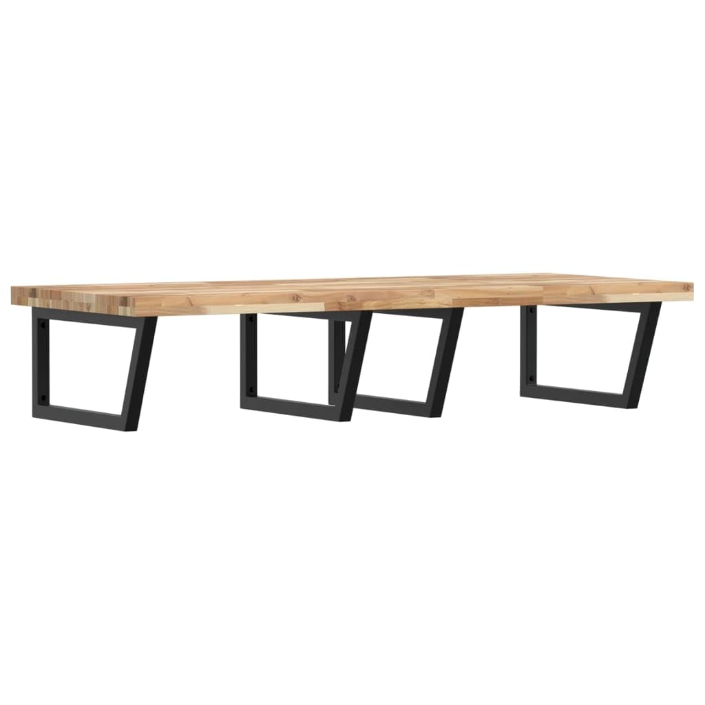 Waschtischplatte mit Wandhalterung, Massivholz Akazie Badezimmer-Regal, 120x60x4 cm, Stabile Stahl-Konsole zur Wandmontage, Belastbar bis 100 kg, Platzsparendes Design für Waschtisch