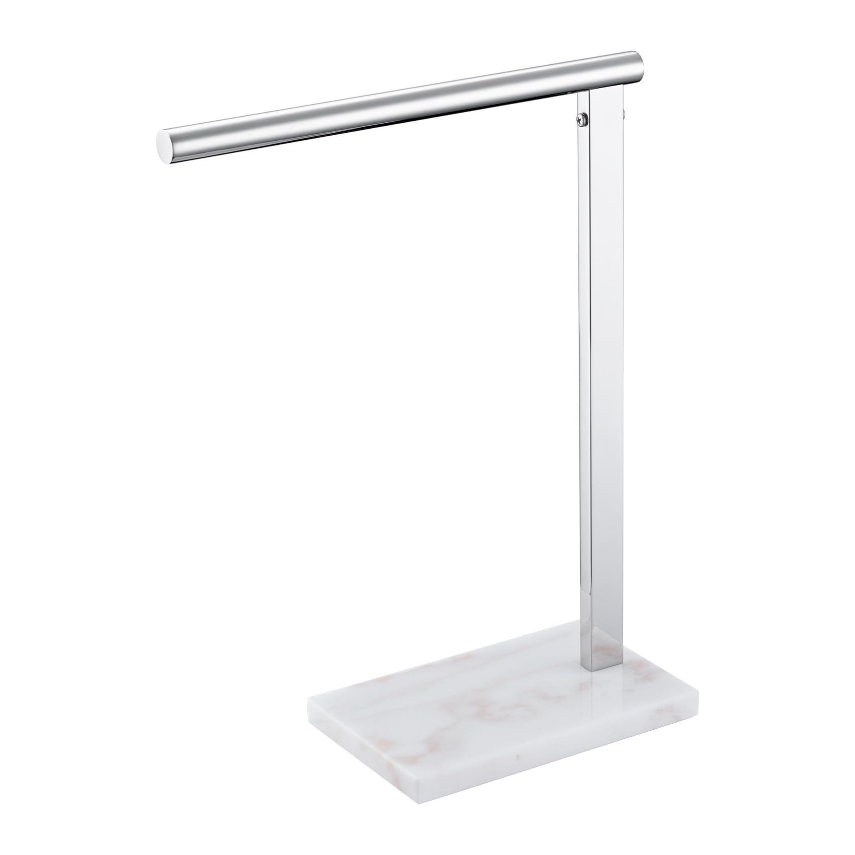 KOKOSIRI Hand Towel Holder Stand Towel Rack with Steady Marble Base for Bathroom Vanity Countertop, Polished Stainless Steel 15.7'' Height THS0006-CH
