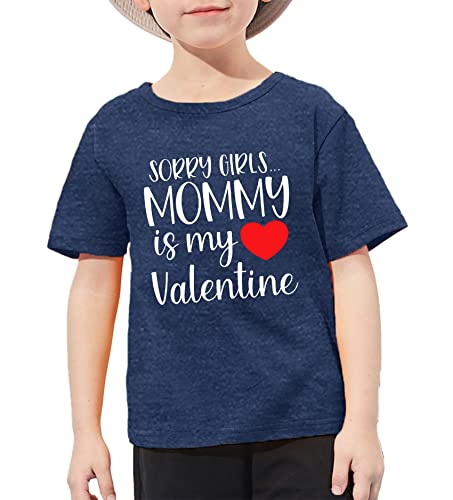 Image of VVNTY Valentines Shirts Toddler Boys Love Heart Graphic Tee Funny Letter Print Tops