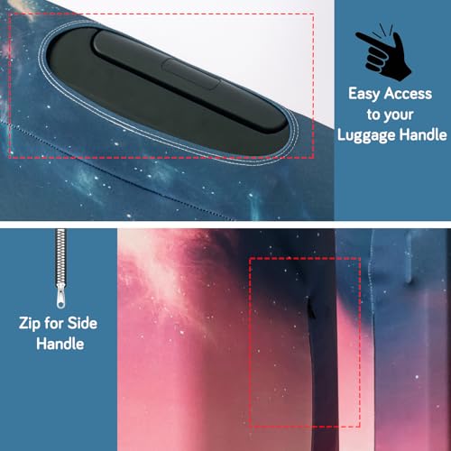 Image of HOKIPO 220gsm Durable and Washable Suitcase Covers for Trolley Suitcase, Large (26-27inch) - Moonlit Horizon (AR-6345-D10)