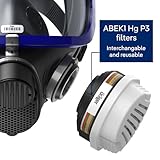 Dräger X-plore 5500 Full Face Respirator Mask with 2x ABEK1 Hg P3 RD Gas Mask Filters - Chemical Mask against Gases, Spray Paint Fumes, Vapours, Epoxy Resin - Compatible with a Chemical Hazmat Suit - Image 3