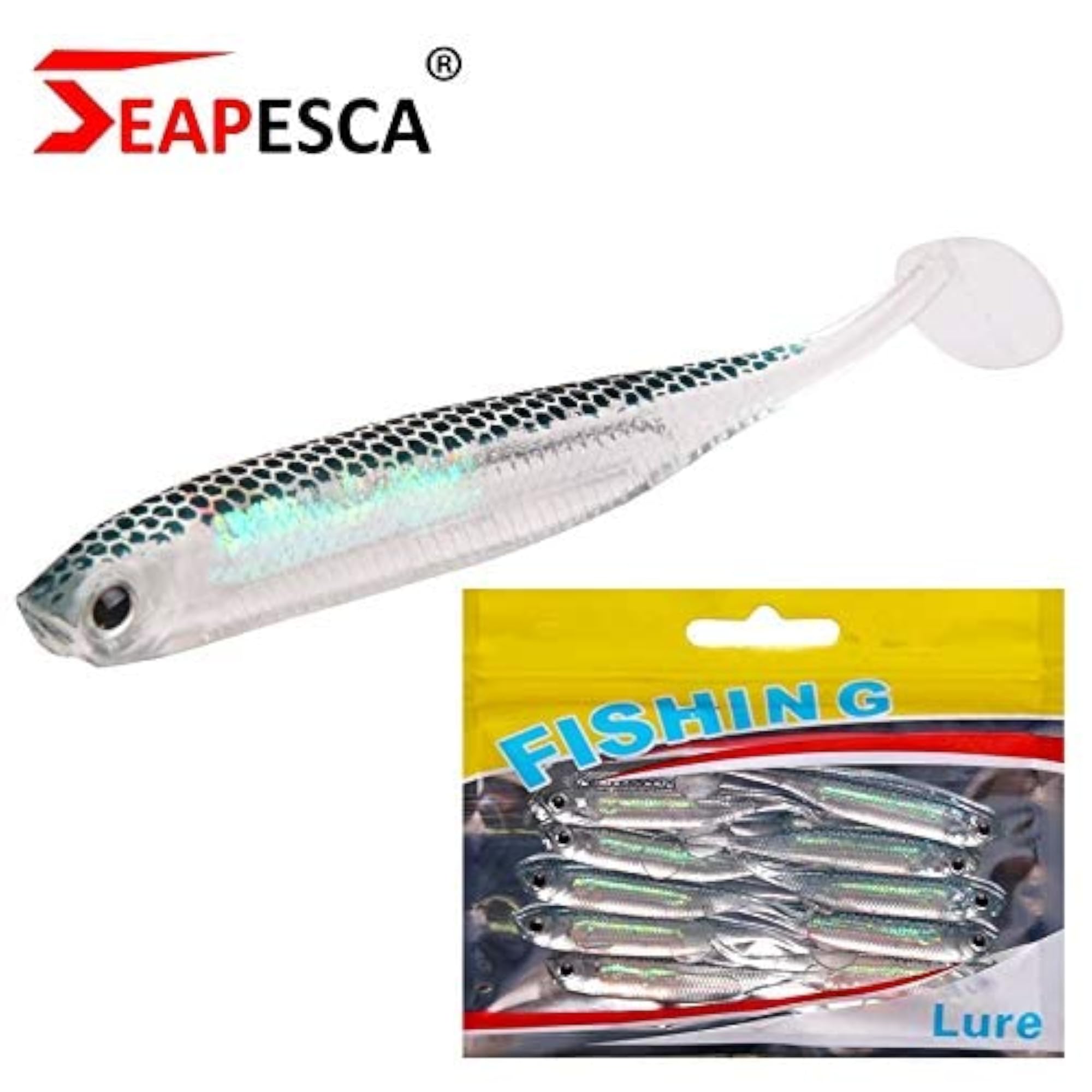 SEAPESCA 10Pcs Soft Worm Shad Fishing Lures, 70mm