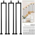 3 Pack U Shape 36" Stair Balusters with Adjustable Top Bracket for Staircase Interior, Baluster for Stair Handrail Porch Deck Railing Outdoor Steps by LukLoy