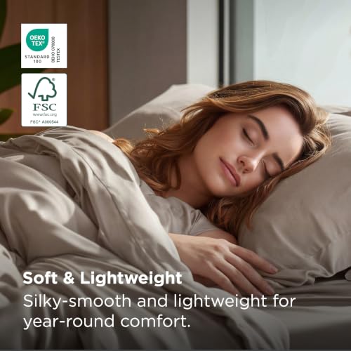 Image of Bedsure PureWoven Cooling Duvet Cover, Ideal for Hot Sleepers, King Size