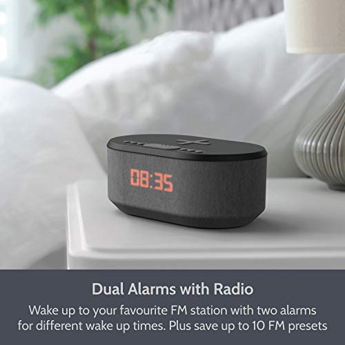 I-Box Bedside Radio Alarm Clock With Usb Charger, Bluetooth Speaker, Qi Wireless Charging, Dual Alarm Dimmable Led Display #TOP3