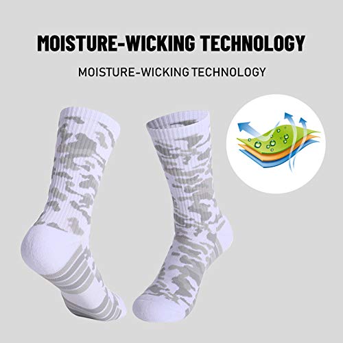 Leeofty Meias esportivas que absorvem e não escorregam, espessas, respiráveis, multicoloridas para a