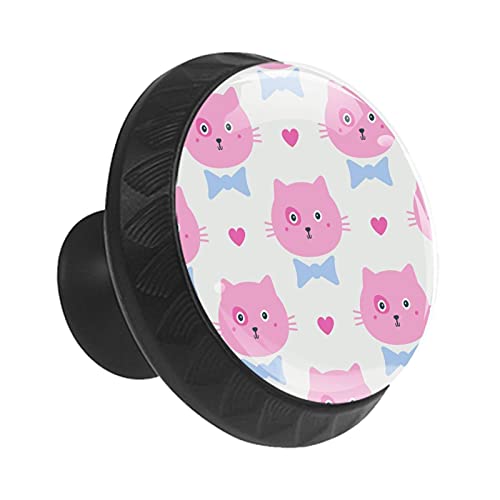 Boutons de tiroir chat bleu ronds 35 mm au design ludique et robuste - 3