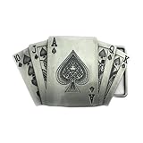 Royal Flush Belt Buckle for Men Poker Cards Belt Buckle, Straight Flush Belt Buckle Playing Cards Belt Buckle Lucky Royal Flush Belt Buckle Men’s Ace Spade Poker Belt Buckle Jewelry