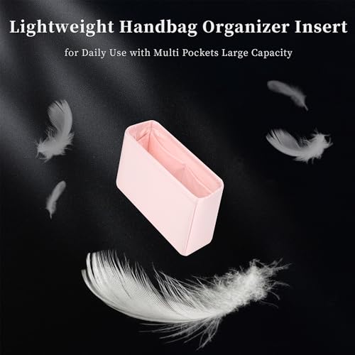 Image of Purse Organizer Insert for Lady Dior New Medium Bags, Satin Luxury Bag Insert, Lightweight & Portable Purse Shaper with Pockets, Ideal for Travel, Shopping, and Daily Use(Pink, Lady New Medium)