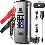 【2000A Hochleistung Batterie Starthilfe】CXY T13 PLUS Auto Starthilfe Powerbank mit dem super 2000A Hochleistungsstrom und 20000mAh Batteriekapazität, die sicher und präzise Starthilfe für 12 Volt Fahrzeuge ermöglicht. Batterie bis zu 8,5 Benzin oder 6,0L Diesel Fahrzeuge weniger als 30 Sekunden. Eine volle Ladung erreicht bis zu 35 Starthilfen. Sie können diese Powerbank Auto Starthilfe zur Sicherheit in Ihrem Auto aufbewahren und überall und jederz0it starten.