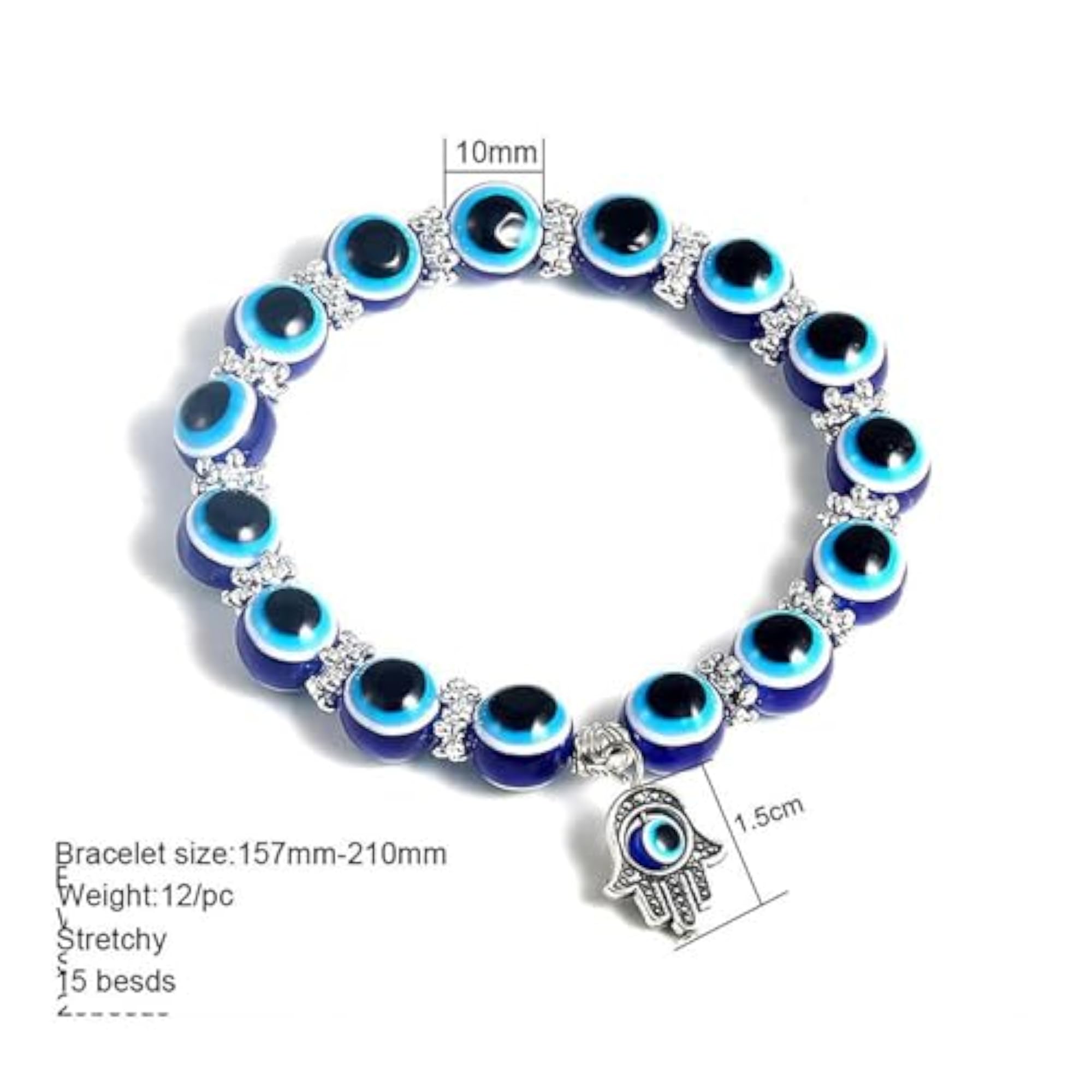 Evil Eye Silver Chain with Bracelet and Pendant Combo