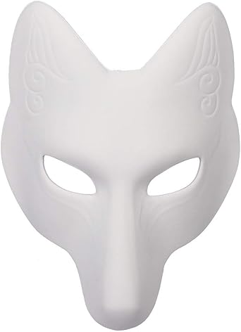 1Pcs Halloween DIY Fox Mask Animal Fox Mask DIY Craft Mask for Easter Halloween Cosplay Masquerade Parties Costume Accessory